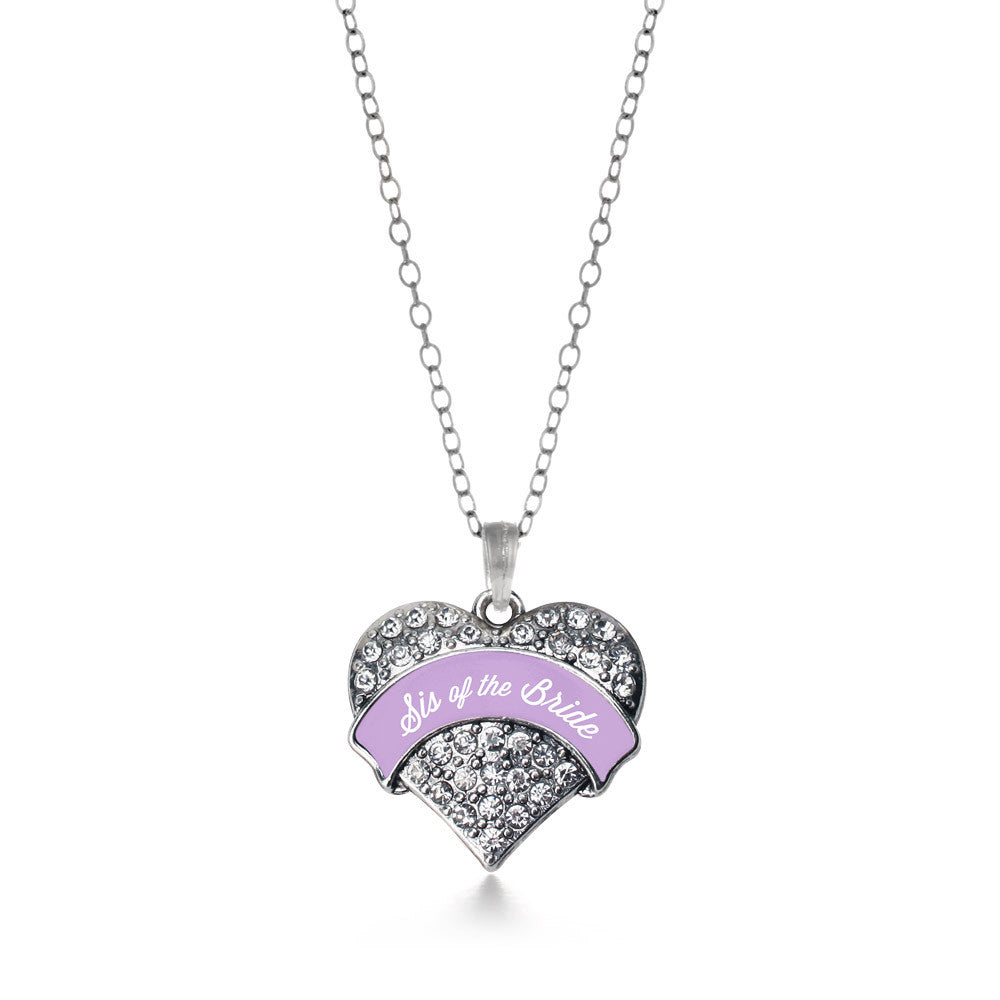 Lavender Sis of the Bride Pave Heart Charm