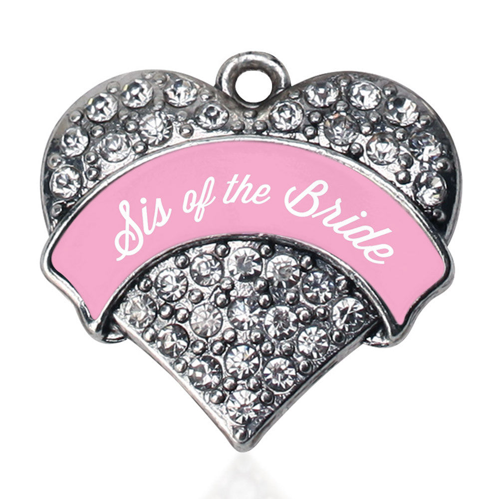 Light Pink Sis of the Bride Pave Heart Charm