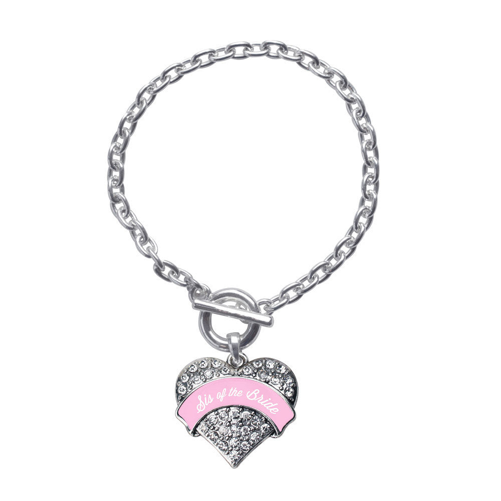 Light Pink Sis of the Bride Pave Heart Charm