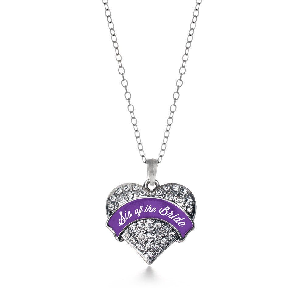 Purple Sis of the Bride Pave Heart Charm