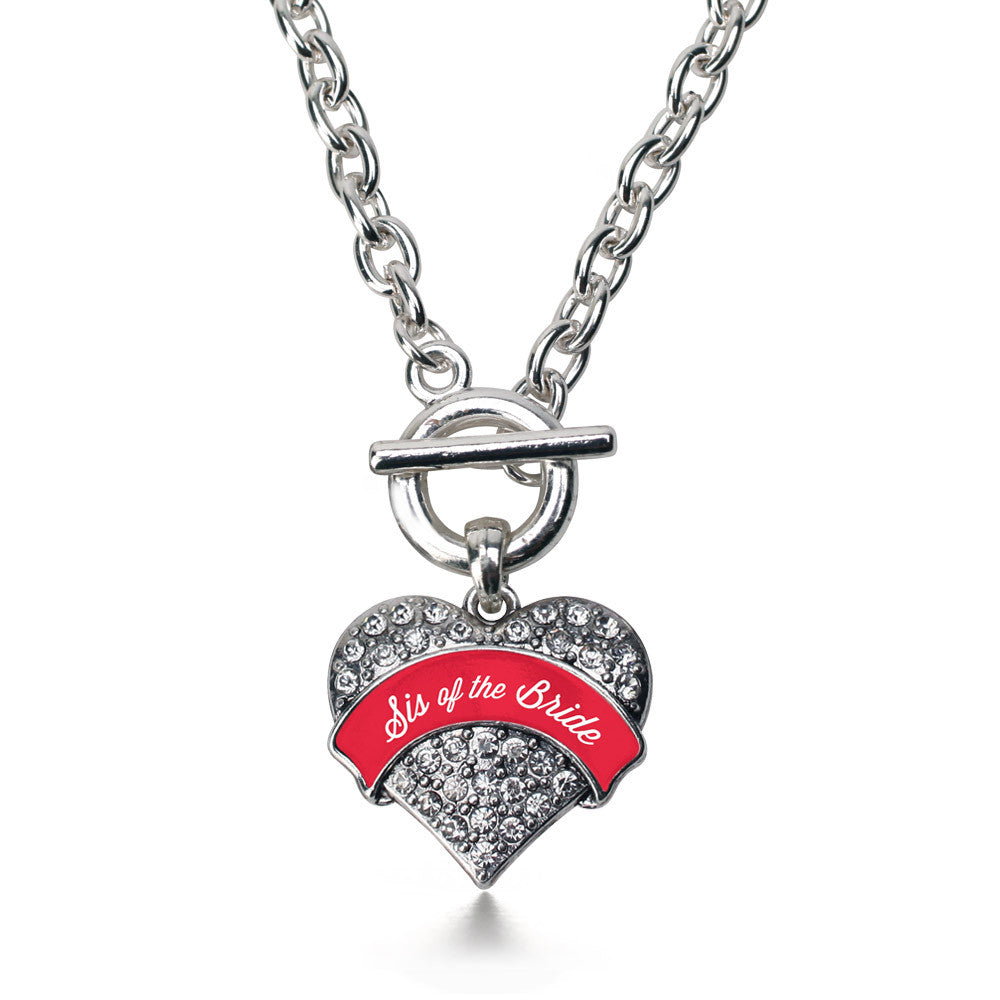 Red Sis of the Bride Pave Heart Charm