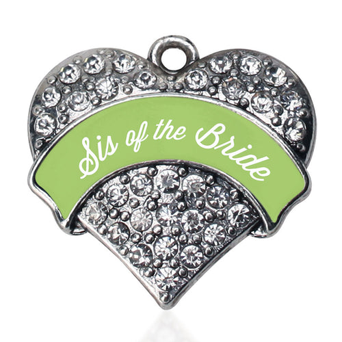 Sage Green Sis of the Bride Pave Heart Charm