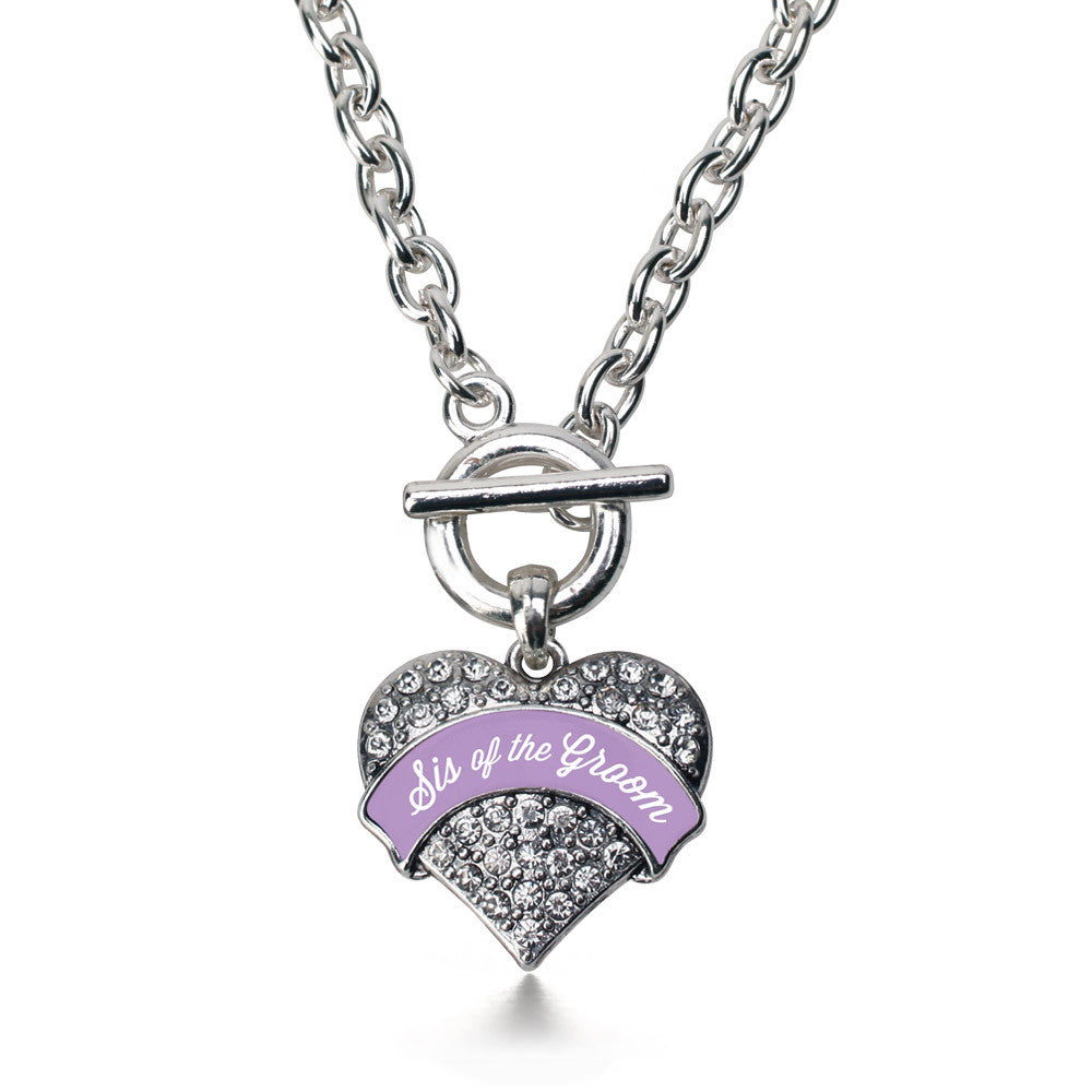 Lavender Sis of the Groom Pave Heart Charm