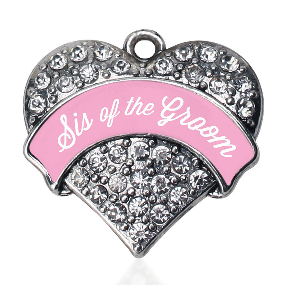Light Pink Sis of the Groom Pave Heart Charm