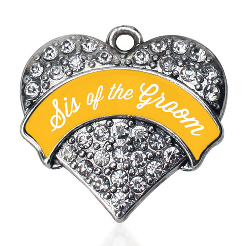 Marigold Sis of the Groom Pave Heart Charm