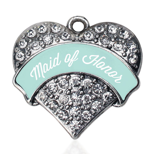 Mint Maid of Honor Pave Heart Charm