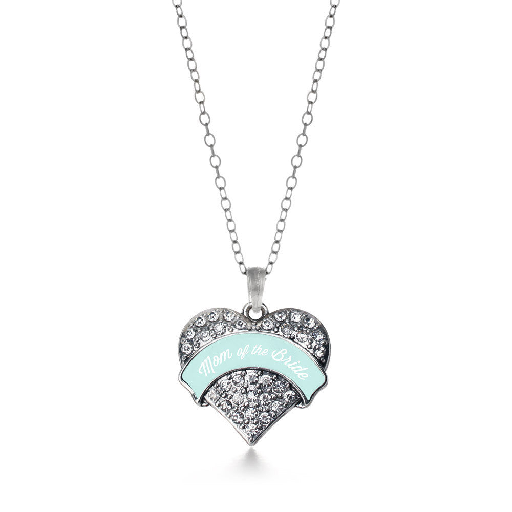Mint Mom of Bride Pave Heart Charm