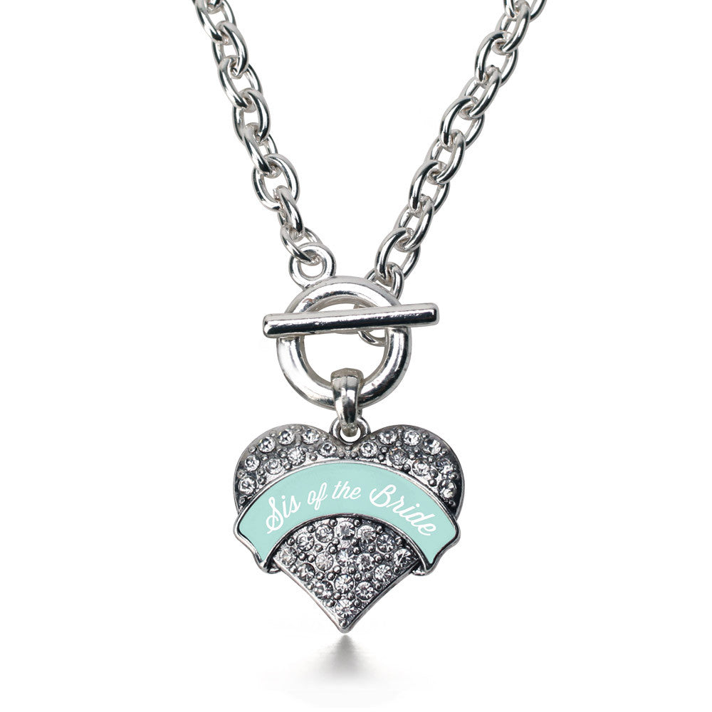 Mint Sis of Bride Pave Heart Charm