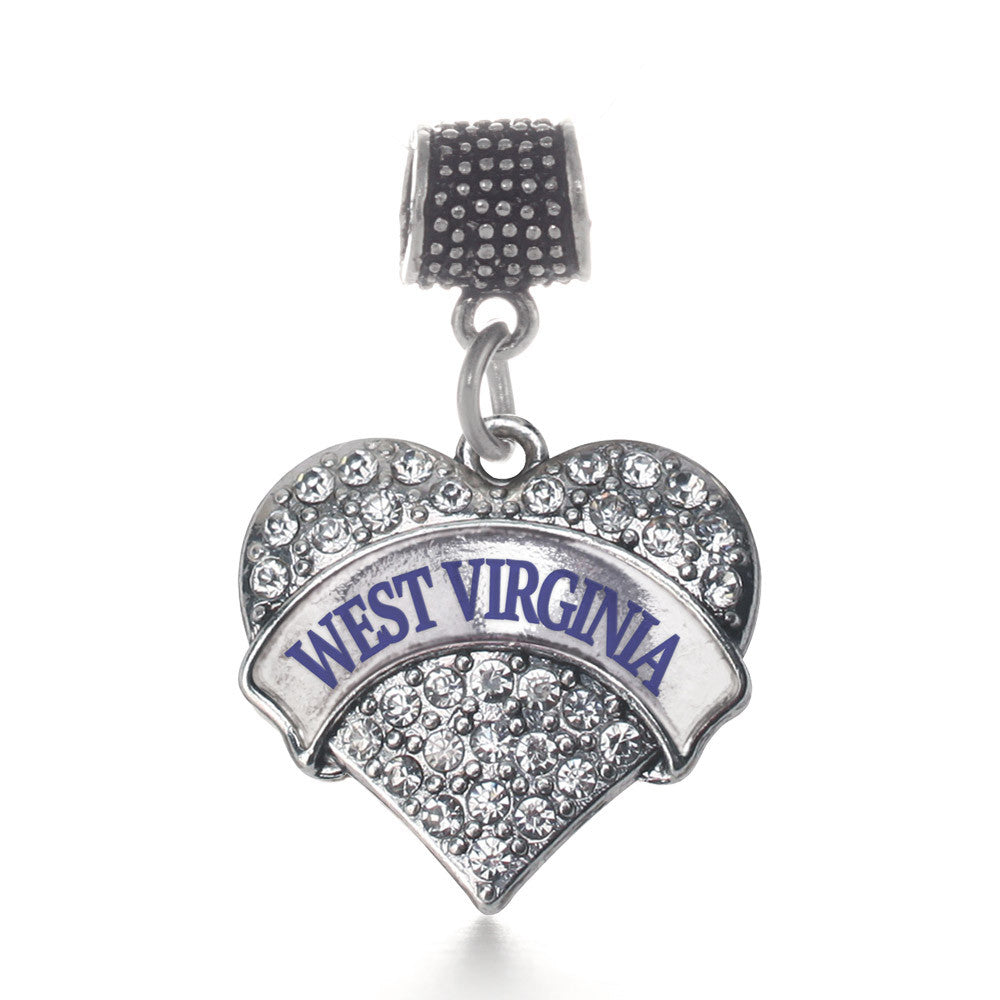 West Virginia Pave Heart Charm