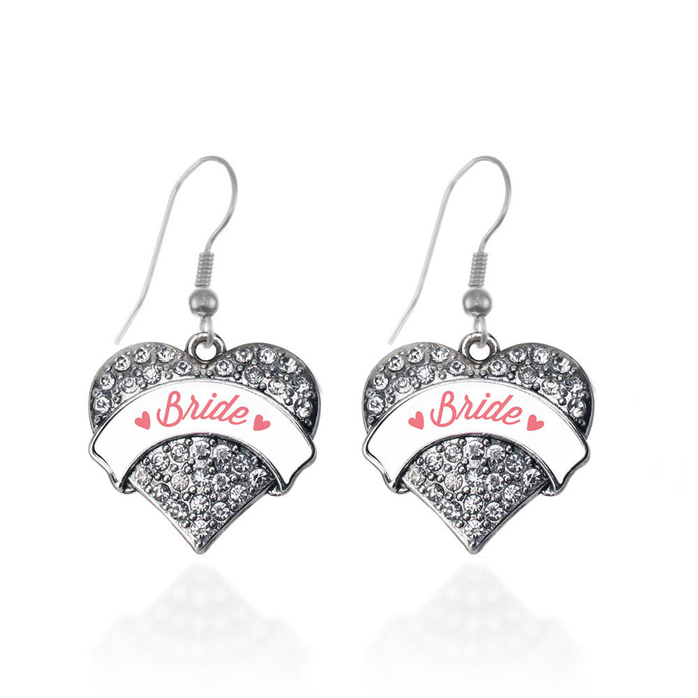 Coral Bride  Pave Heart Charm
