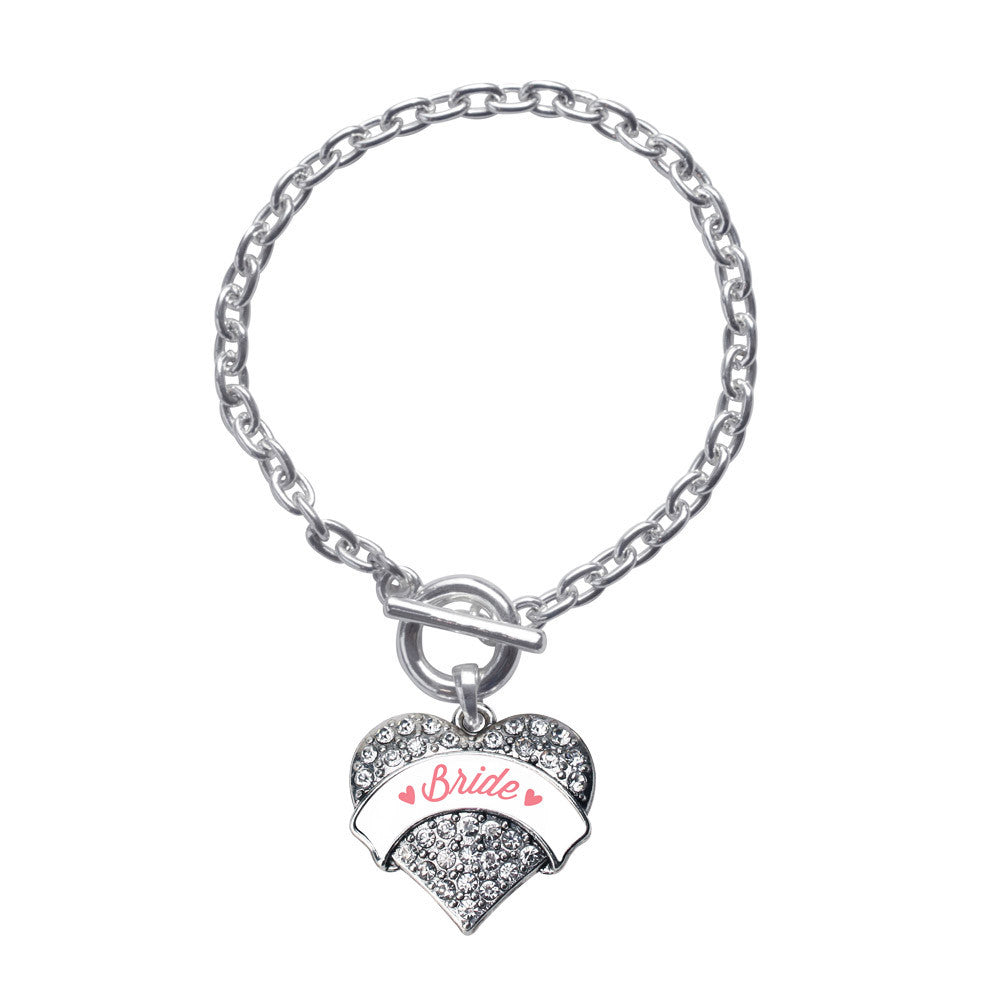 Coral Bride  Pave Heart Charm