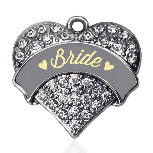 Cream Bride  Pave Heart Charm