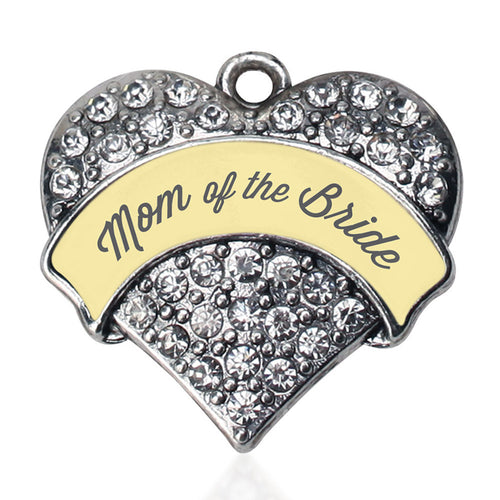 Cream Mom of Bride Pave Heart Charm