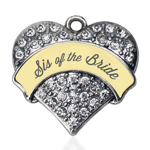 Cream Sis of Bride Pave Heart Charm