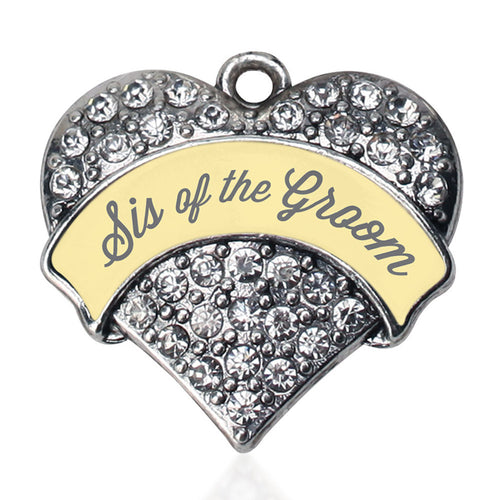Cream Sis of Groom  Pave Heart Charm