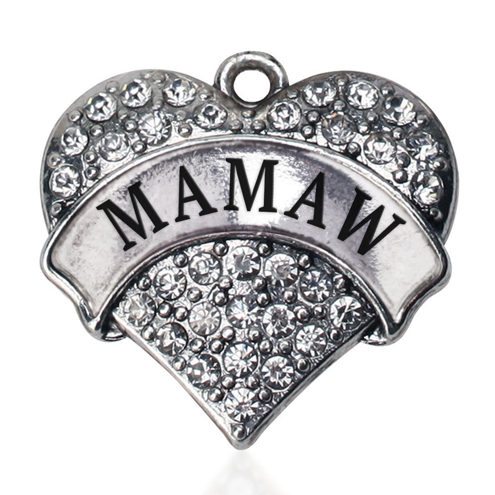 Mamaw Pave Heart Charm