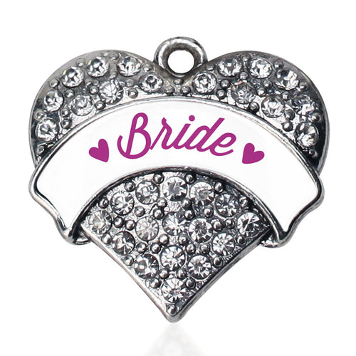 Magenta Bride Pave Heart Charm