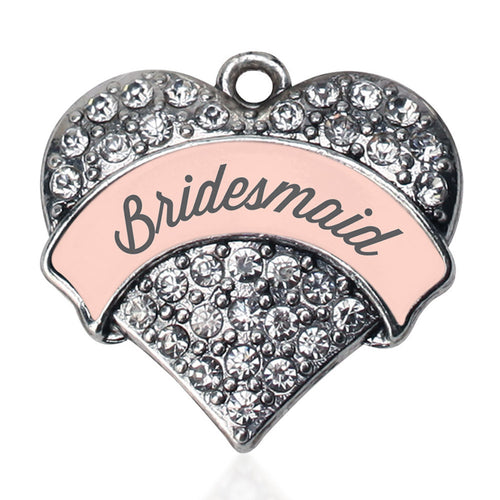 Nude Bridesmaid  Pave Heart Charm