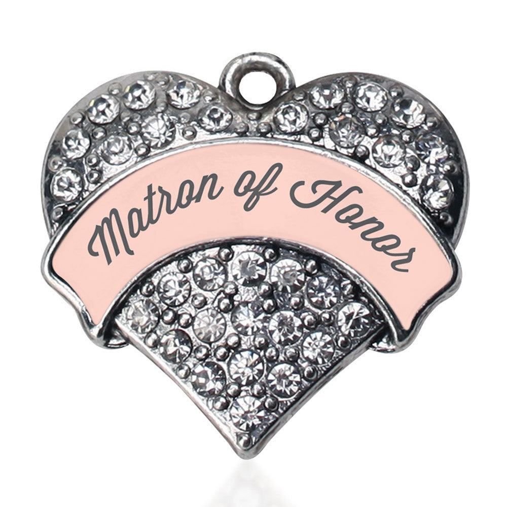 Nude Matron of Honor  Pave Heart Charm