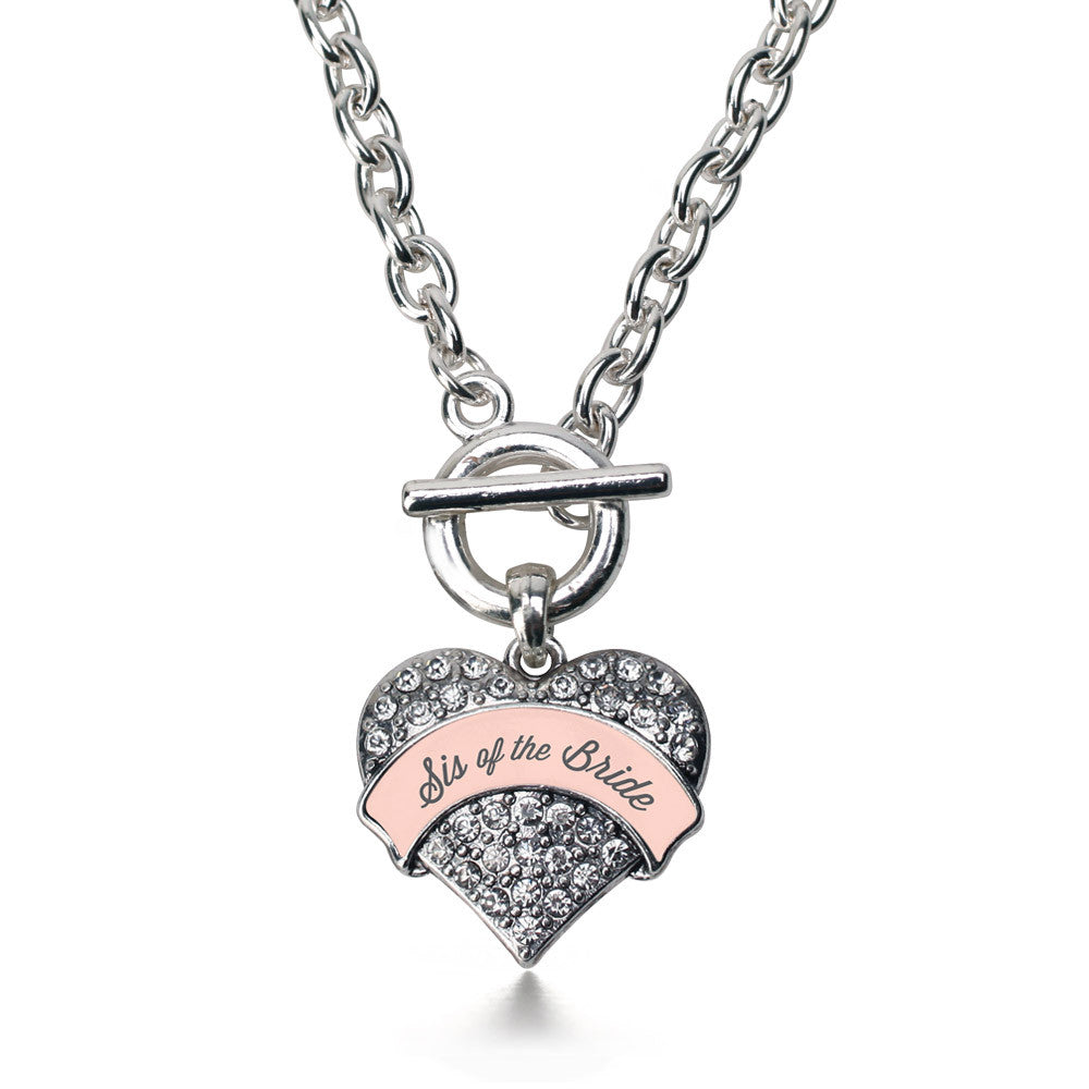 Nude Sis of Bride  Pave Heart Charm