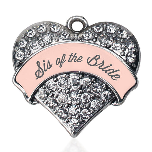 Nude Sis of Bride  Pave Heart Charm