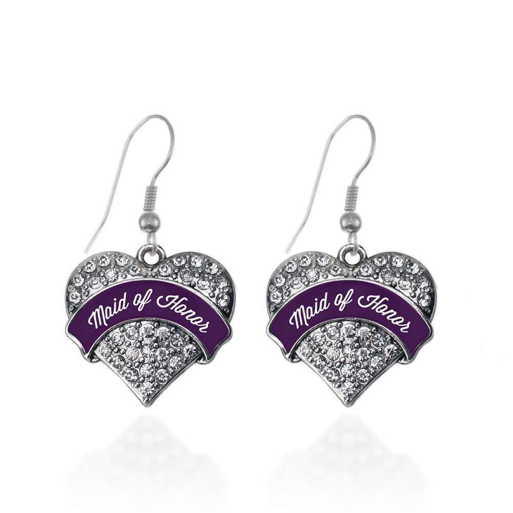 Plum Maid of Honor Pave Heart Charm