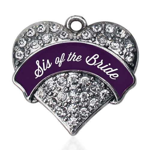 Plum Sis of Bride  Pave Heart Charm