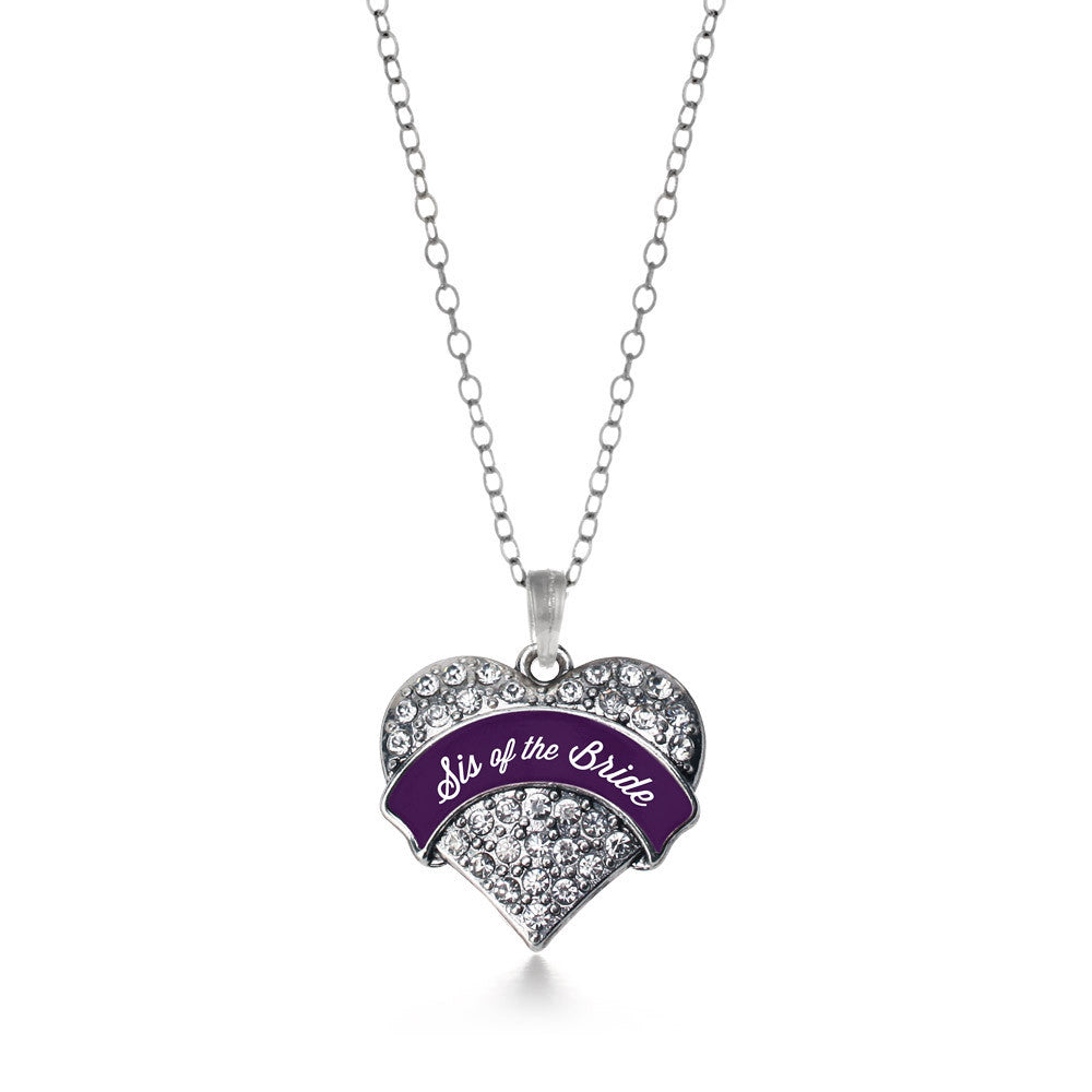 Plum Sis of Bride  Pave Heart Charm