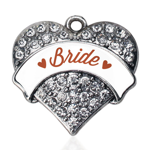 Rust Bride  Pave Heart Charm