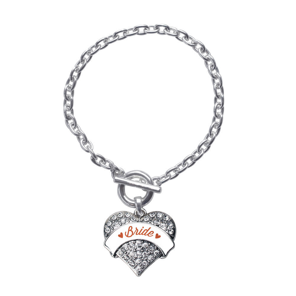 Rust Bride  Pave Heart Charm