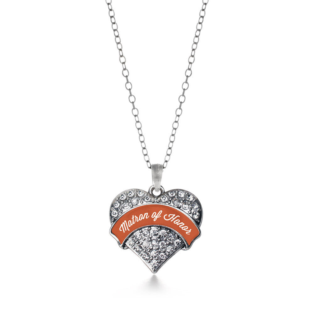 Rust Matron of Honor  Pave Heart Charm