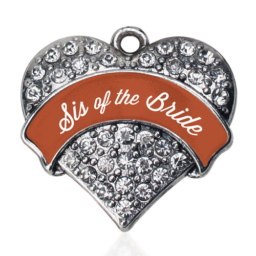 Rust Sis of Bride  Pave Heart Charm
