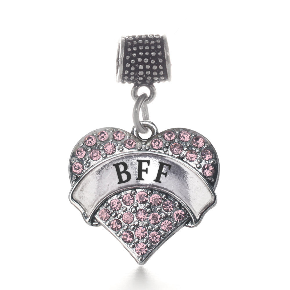 Pink BFF Pave Heart Charm