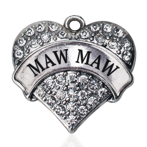 Maw maw Pave Heart Charm