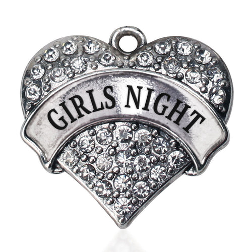 Girls Night  Pave Heart Charm
