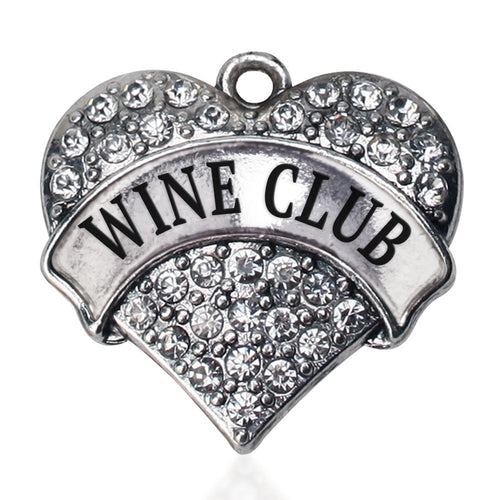 Wine Club Pave Heart Charm