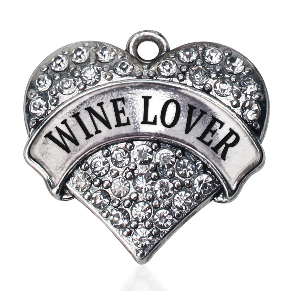 Wine Lover Pave Heart Charm
