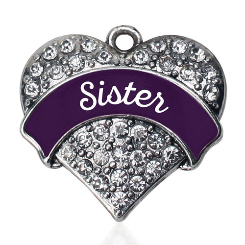 Plum Sister Pave Heart Charm