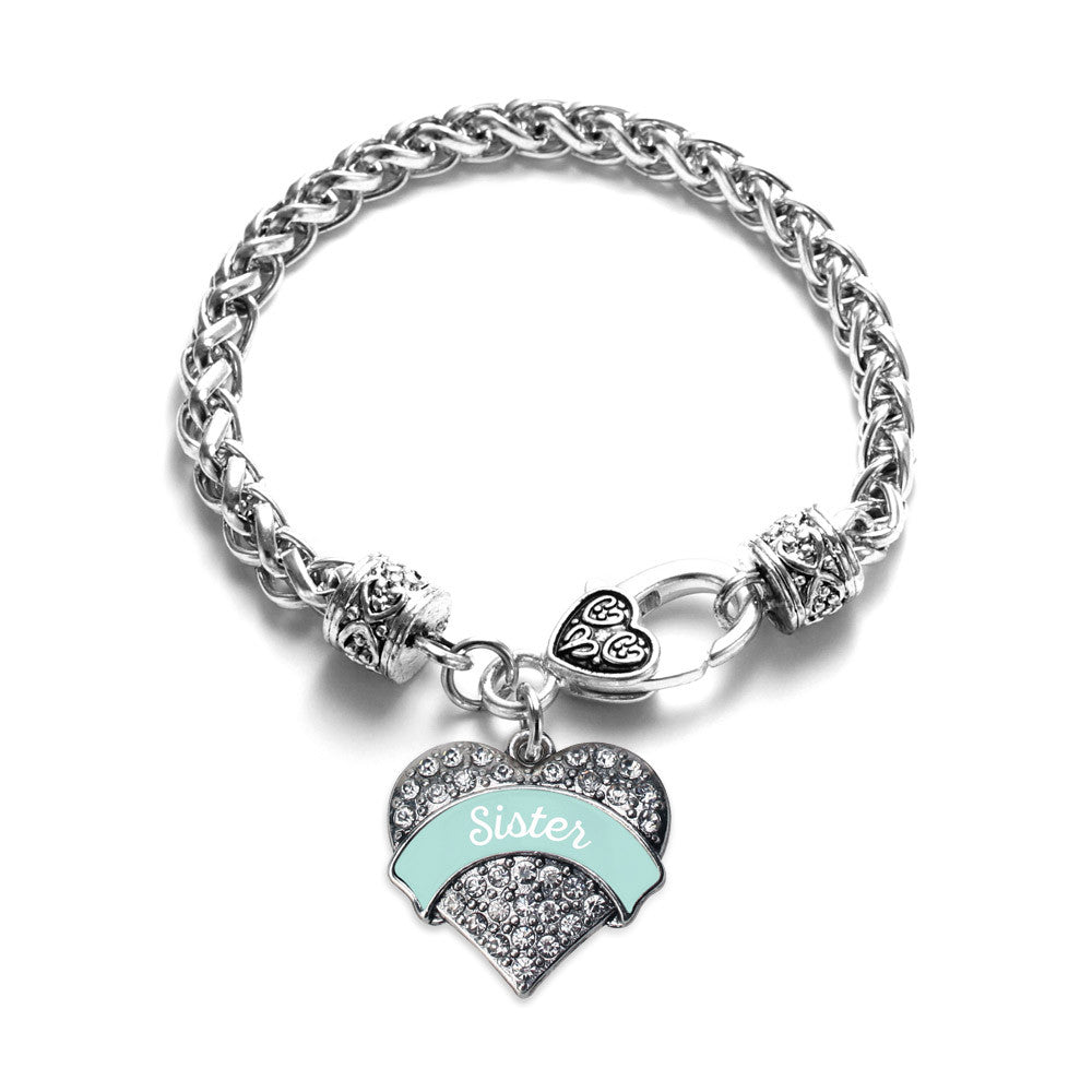 Mint Sister Pave Heart Charm