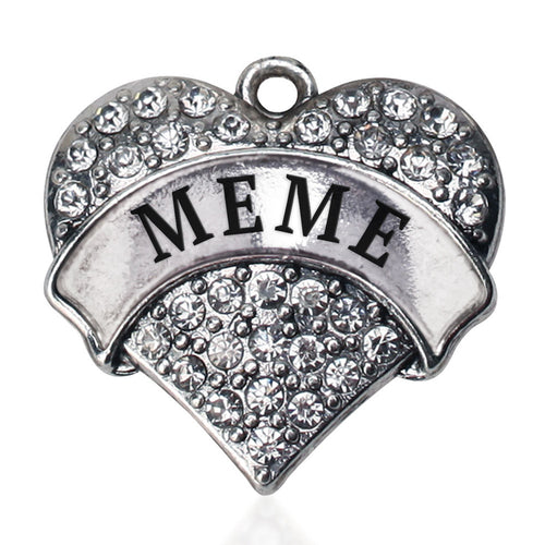 Meme Pave Heart Charm