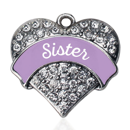 Lavender Sister Pave Heart Charm