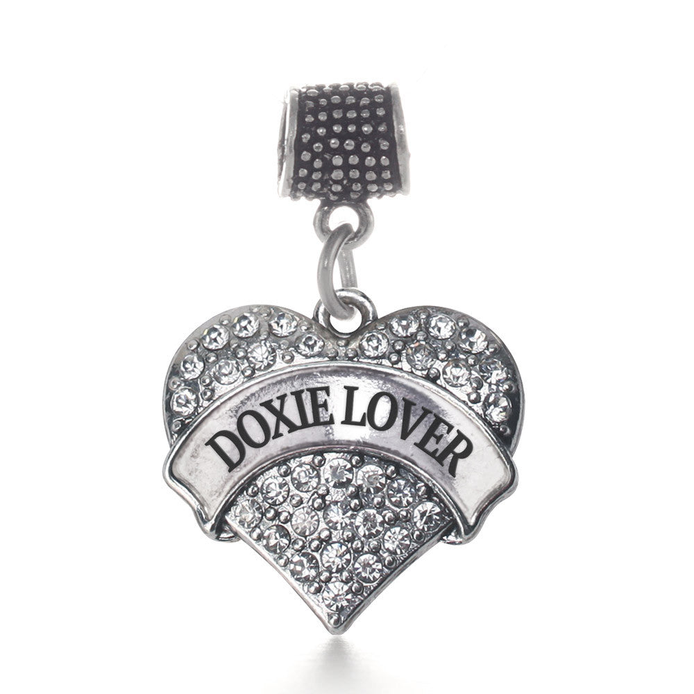 Doxie Lover Pave Heart Charm
