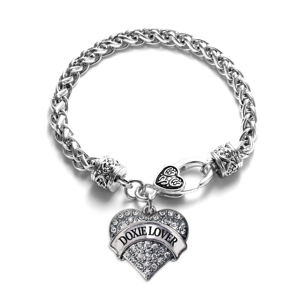 Doxie Lover Pave Heart Charm