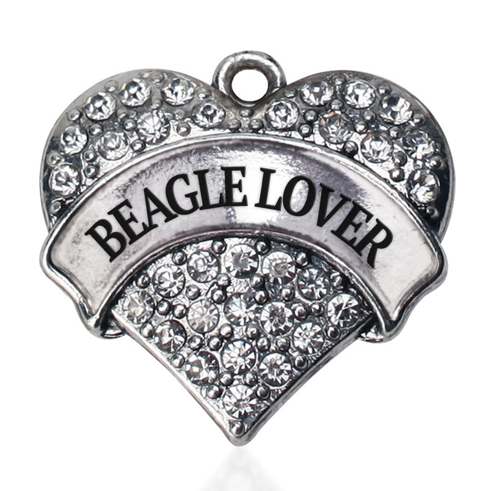 Beagle Lover Pave Heart Charm