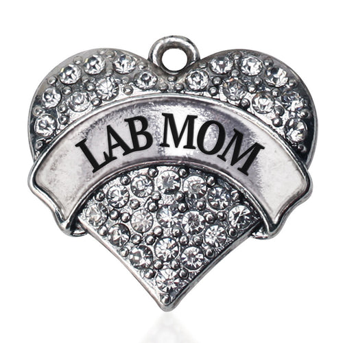 Lab Mom Pave Heart Charm