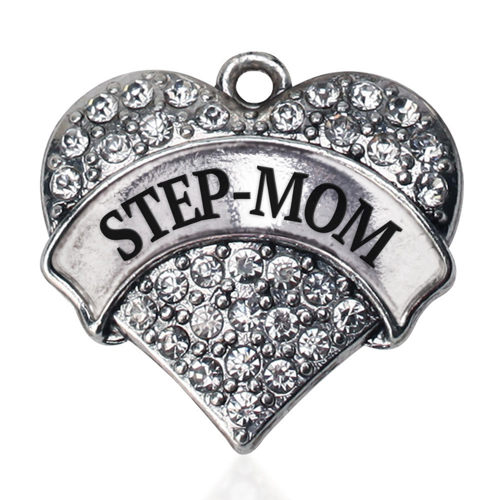 Step-Mom Pave Heart Charm