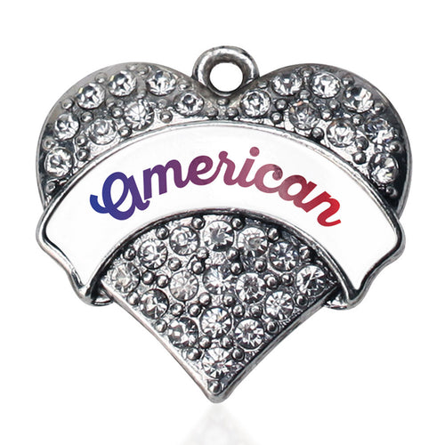 American Pave Heart Charm