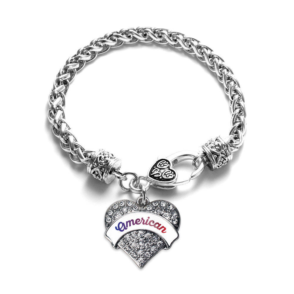 American Pave Heart Charm