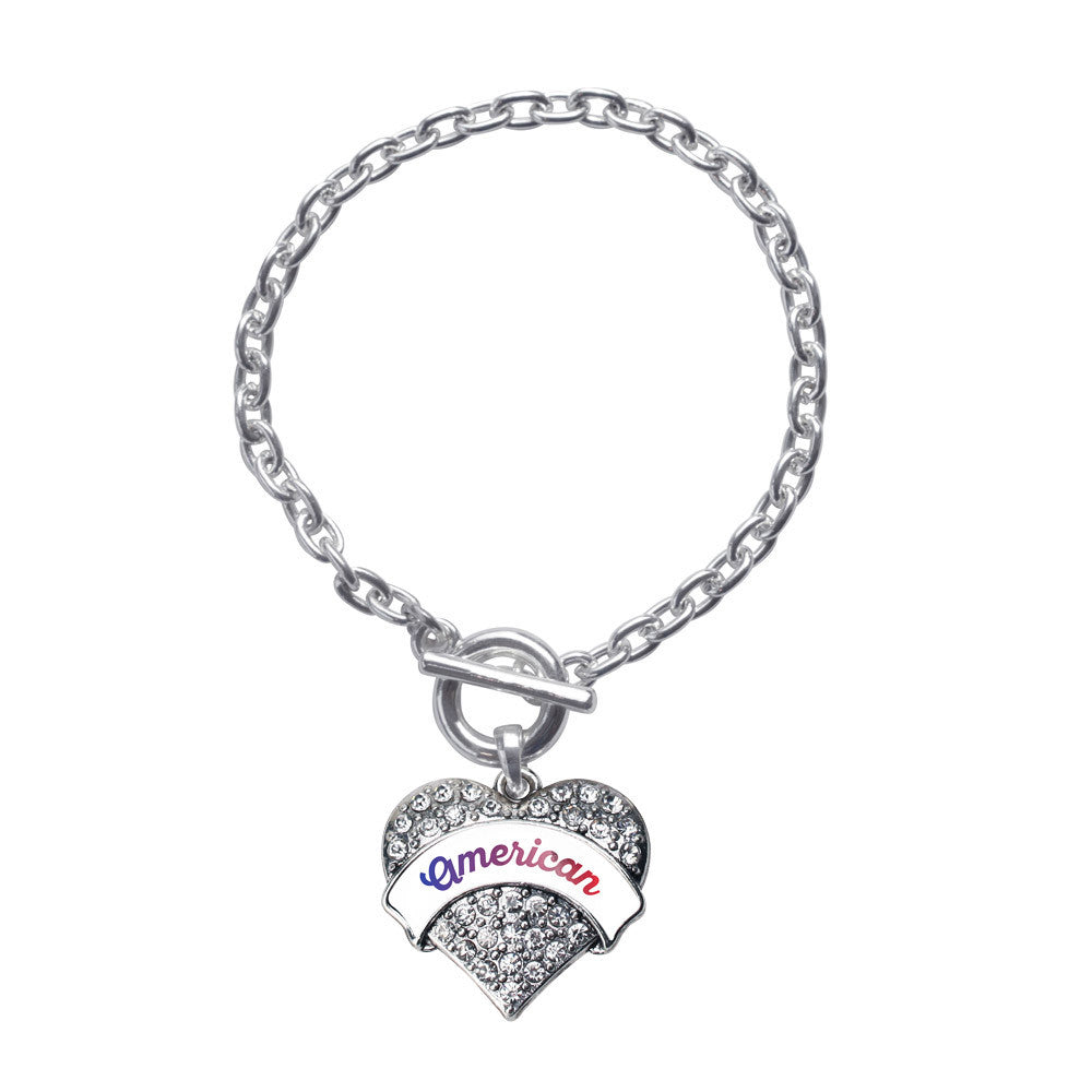 American Pave Heart Charm