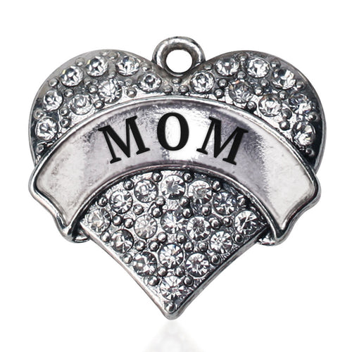 Mom Pave Heart Charm
